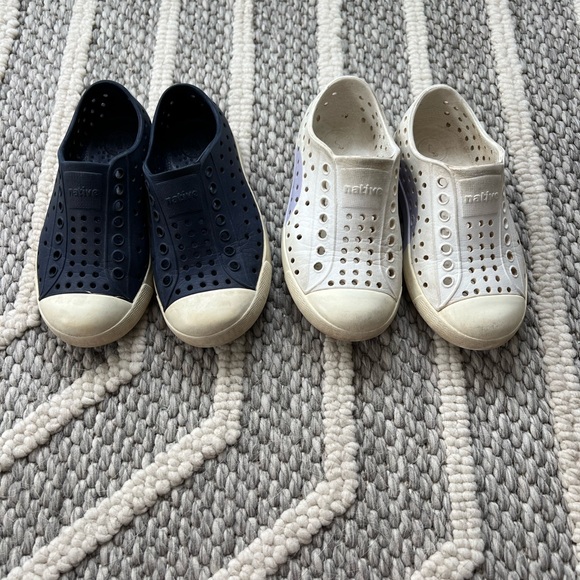 Native Blue and White Water Shoes with Slip-on Design and Rubber Sole - Picture 1 of 11